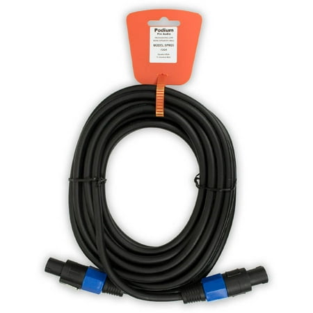 Podium Pro SPM25 Pro Audio 25' 12 Gauge Speaker Cable Male Speakon to Male (Best Audio Cables For Speakers)