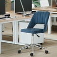 thumbnail image 2 of Vinsetto Armless Office Chair Swivel Computer Desk Chair, Blue, 2 of 10
