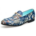 thumbnail image 3 of Santimon Men Loafers Floral Fashionable Dress Shoes for Wedding Prom Party Formal Occasions Blue US 10.5, 3 of 9