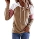 thumbnail image 2 of Sudaderas con capucha de bloque de color para mujer, sudadera de manga larga, jersey, túnica, tops con bolsillo para niñas y adolescentes Adepaton WRMH-135-18, 2 of 8
