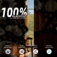 thumbnail image 4 of Arenarug Black Boho Floral Grommet Blackout Curtains,Thermal Insulated Vintage Botanical Window Panels for Bedroom,2 Panels 52"x63", 4 of 8