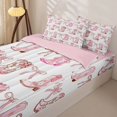 thumbnail image 3 of Erosebridal Cowgirl Boot Silhouettes Zipper Queen Comforter Set with Fitted Sheet and 2 Pillowcases,Bowknot Zipper Bedding Set,Pink Reversible,4-Piece, 3 of 7