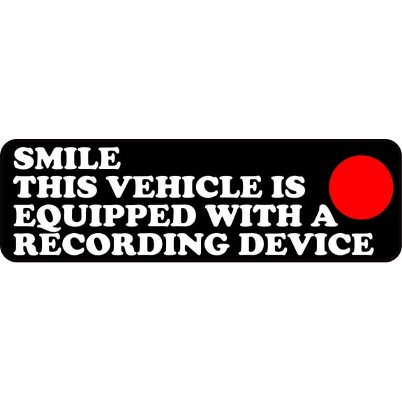 10X3 Equipped With Recording Device Sticker Vinyl Sign Vehicle Bumper Decal