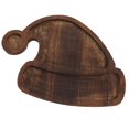 thumbnail image 1 of LUVCLS Bandeja para servir con forma de sombrero navideño, platos para aperitivos, mesa de madera, comida y, 1 of 7