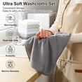thumbnail image 5 of Jessy Home 12 Pack Dark Gray Washcloths for Bathroom 13x13 Inch Ultra Soft Hand Face Towels, 5 of 7