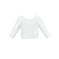 thumbnail image 4 of Girls Dress 2PC Set White Floral Lace Glitter Tulle Skirt 3/4 Sleeve 6 Years, 4 of 7