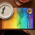 thumbnail image 5 of Rainbow Tie Dye Ink Pattern Summer Placemats Table Placemats Set Of 4-Linen Kitchen Washable Placemats Table Mats 11.8"x17.7" Non-Slip Heat Resistant, 5 of 6