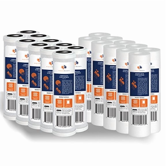Water Filter Set of 20 Sediment/Carbon 5 Micron Water Filter Catridges by Aquaboon