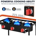 thumbnail image 4 of Llamaviva 3 Burner Gas Stove, Propane Outdoor Stove with Removable Legs,Auto Ignition Button&Regulator, 225,000 BTU,Propane Burners for Outdoor Cooking, Camping&BBQ Cookouts, 4 of 14