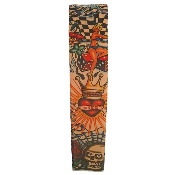SeasonsTrading Tattoo Sleeve (Crowned Heart & Skull) Costume Party Novelty