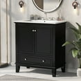 thumbnail image 3 of 30" Bathroom Vanity with Ceramic Sink,Bathroom Cabinet Freestanding Vanity Sink Combo Set with Adjustable Shelves, Doors, Drawer,Wood Storage Cabinet for Home Hotel, 3 of 9