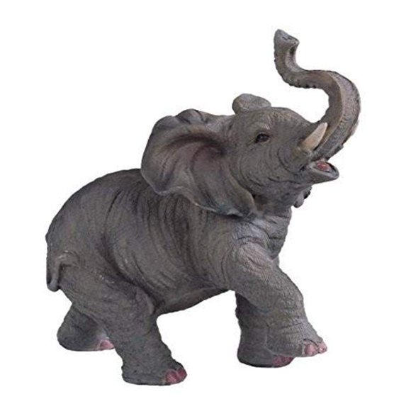 Stealstreet Ss-G-54135 Estatua pequeña de elefante de poliresina con trompa hacia arriba, 6,5 pulgadas