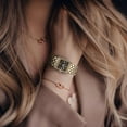 thumbnail image 2 of ELLEN TRACY Women’s Gold Bracelet Watch – Black Square Dial with Faceted Crystals, 2 of 6