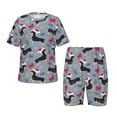 thumbnail image 1 of Balery Christmas Hat Dachshund Conjunto de Pijama Infantil de Manga Corta con Estampado – Ropa de Dormir de Algodón Suave-Small, 1 of 3