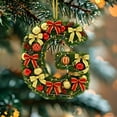 thumbnail image 3 of Christmas Tree Ornaments 2D Acrylic Monogram Pendants With Santa Hat 26 Letters For DIY Crafts And Home Decor, 3 of 5