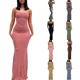 thumbnail image 2 of 2022 interfaz agua melocotón puro deseo adelgazante suavizado Figura Manga falda de cola larga vestido de cola de pez sin mangas, 2 of 5