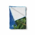 thumbnail image 2 of Holiday Soft Flannel Fleece Throw Blanket, Seascape Nature Relaxation Picture Idyllic Beach on Seychelles, Cozy Plush for Indoor and Outdoor Use, 60" x 80", Mint Green Green Blue, by Ambesonne, 2 of 6