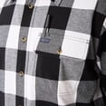 thumbnail image 4 of Men's Smith's Workwear Relaxed-Fit Buffalo Plaid Flannel Button-Down Shirt Color: New White Black Size: L, 4 of 5