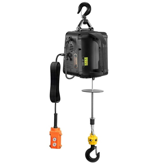 2-in-1 1100 lbs Electric Hoist Winch,  22.9 ft Lifting Height, for Garage, Warehouse,13 ft/min with Wired Remote Control, 1500W Portable Power Winch Crane, Factory Lifting Towing