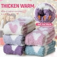 thumbnail image 3 of 5 Pairs Womens Fuzzy Fluffy Cozy Warm Super Soft Slipper Socks Microfiber 3-8 Pairs Home Socks For Christmas, 3 of 7
