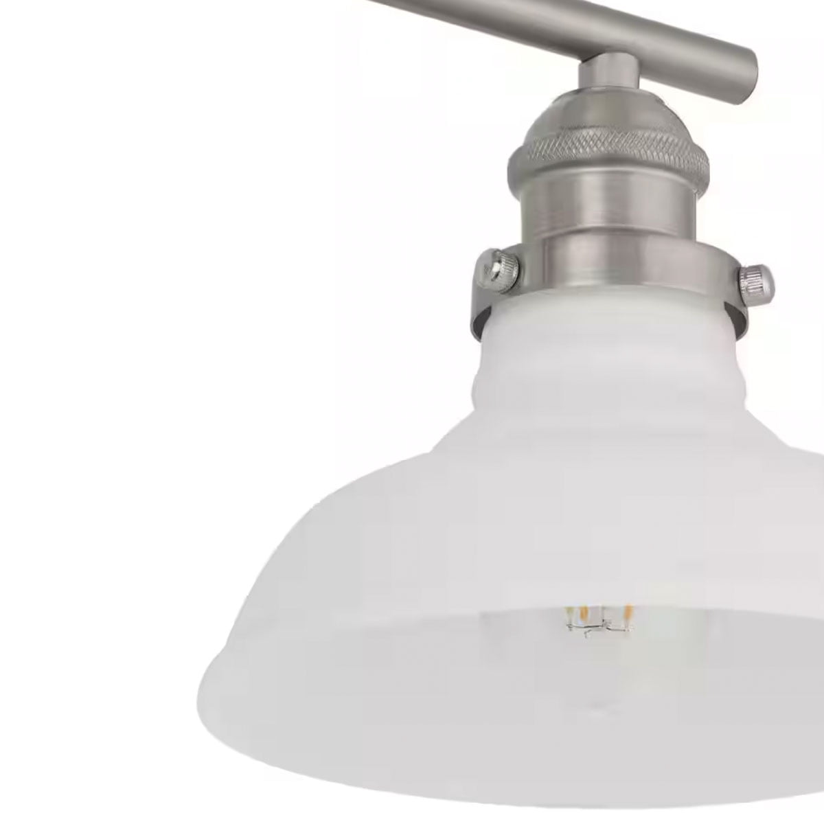 Ceybo 4-Light Bathroom Vanity Light, Brushed Nickel Wall Sconce Over Mirror, Modern Farmhouse Linear Lighting Fixture with White Glass Shades, E26 Base, Dimmable