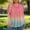 (Fashion 66)Hot Pink, variant on Pleated Tops for Women Trendy Ombre Long Sleeve Crew Neck Pullover Tops Loose Fit Tunic Blouse, L-4XL