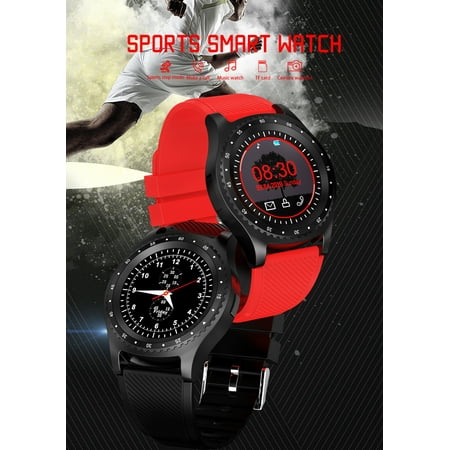 Smart Watch fashion BT music facebook Player Camera Calendar Stopwatch Sync Compatible with iPhone and Android Red