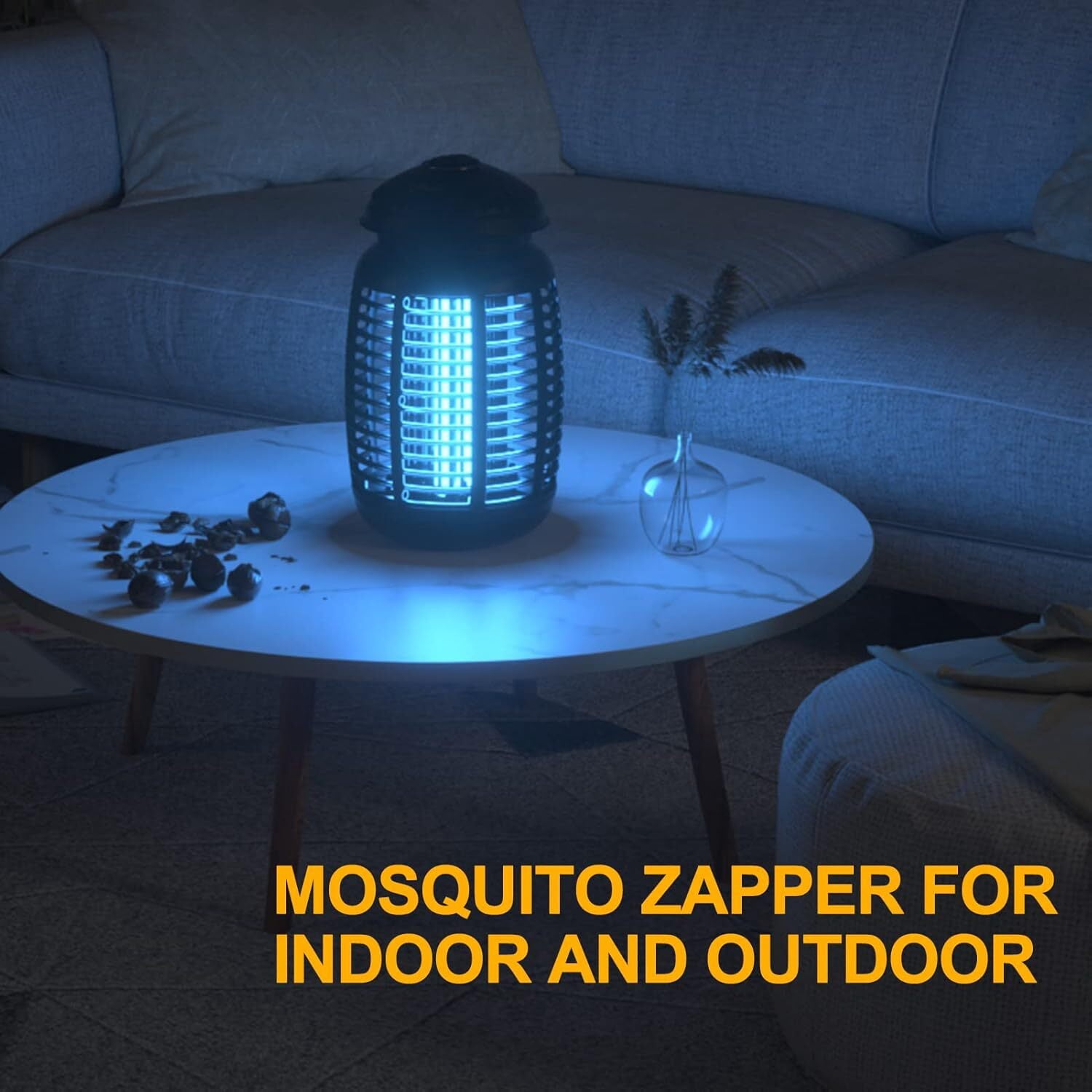 HeartGoods Bug Zapper Outdoor, Mosquito Zapper, Insect Zapper Electric Fly Traps for 1/2 Acre, 3.9 ft Power Cord, 4200V, ABS Plastic Outer, Black
