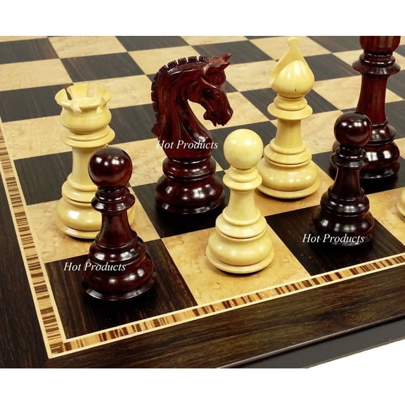 Blood ROSEWOOD Large 4 3/8" King Staunton LUXURY Chess Set W 20.5" Ebony Board