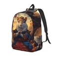 thumbnail image 1 of Disketp Maple Leaf Meditating Squirrel print Canvas Backpack Lightweight Travel Daypack Student Rucksack Laptop Backpack-, 1 of 5