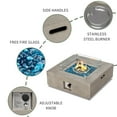 thumbnail image 4 of COSIEST Outdoor Propane Square Fire Pit Table, Gray Faux Stone 35-inch Planter Base, 50,000 BTU Stainless Steel Burner, Aqua Blue Fire Glass and Rain Cover, Metal Lid, 4 of 8