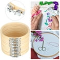 thumbnail image 1 of 12 Pezas de Bambú de Bambú Bordado Auto Auto Ajustable Cross Stitch Frame Circle Clip Ciring Herramientas, 1 of 7