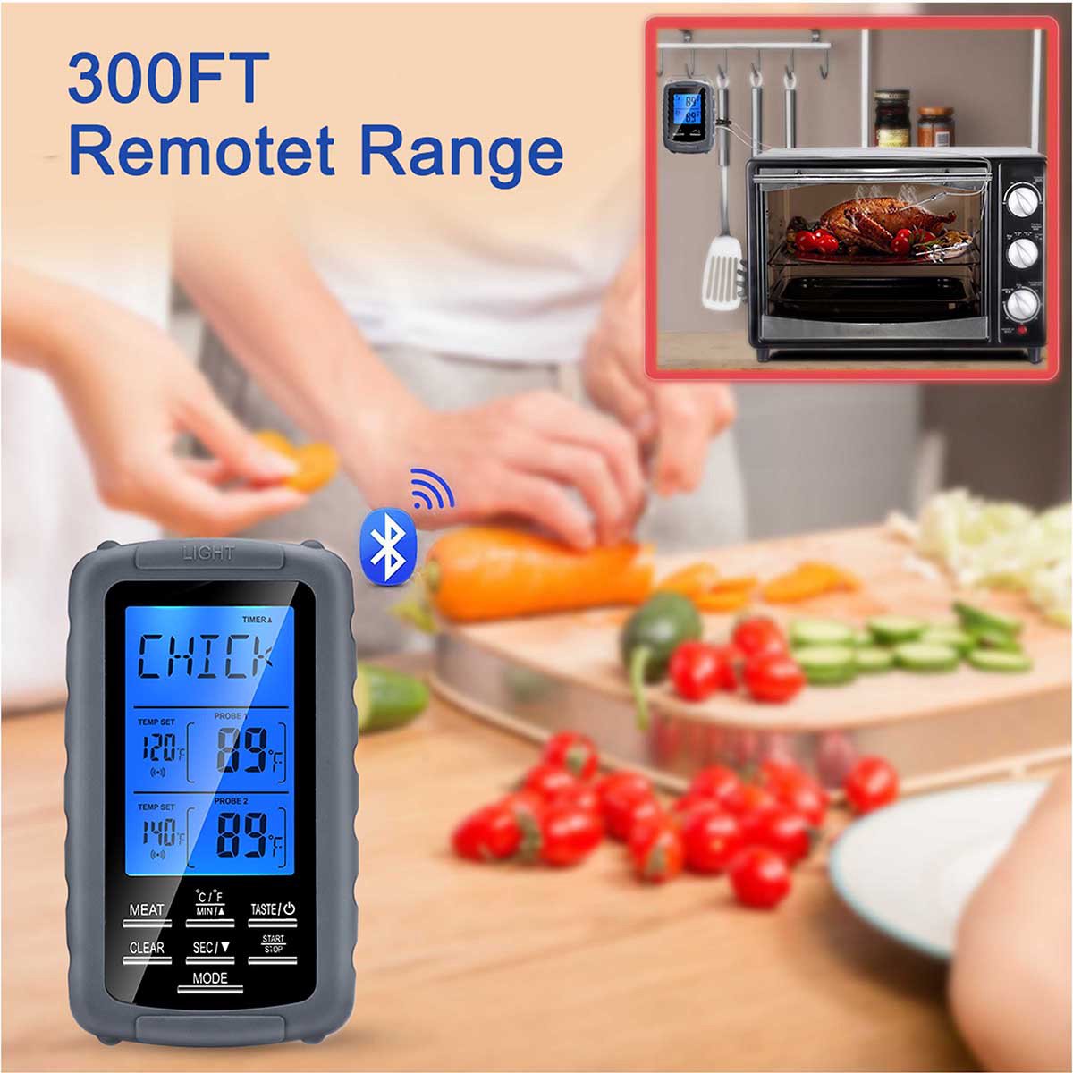 Garosa Food Cooking Thermometer For Bbq Smoker Grill Oven