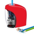 thumbnail image 3 of Electric Pencil Sharpener, Mechanical Heavy-duty Helical Blade to Fast Sharpen, Auto Stop for No.2/Colored Pencils), USB/Battery Operated in School Classroom/Office/Home(USB Cable Include) Red, 3 of 5