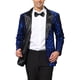 thumbnail image 1 of BLAZERS DE HOMBRE INSPIRE CHIC Con Solapa Pico, Un Botón, Brillante, Argyle, Lentejuelas, Talla XL, Azul Real, 1 of 7
