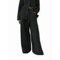 thumbnail image 3 of Women'S Drawstring Wide Leg Jeans Low Waisted Loose Fit Denim Pants Black XS, 3 of 9