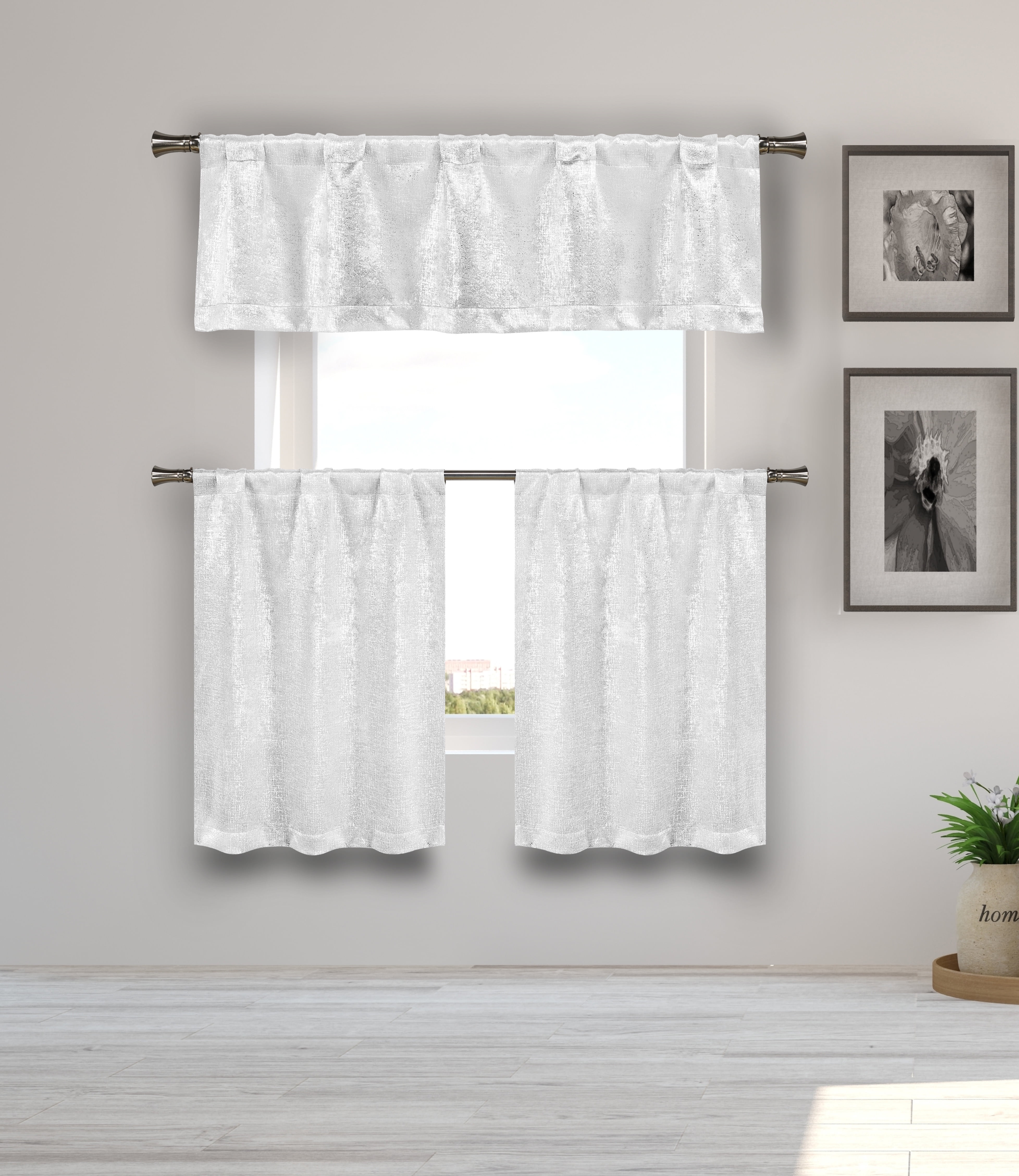 Milly Solid Kitchen Curtain & Tier Set - Walmart.com