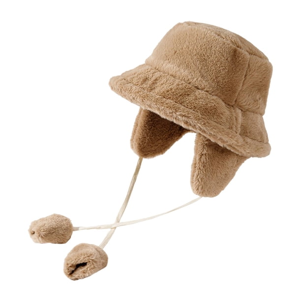 Gorro cálido de invierno, gorros de pescador térmicos a prueba de viento, gorro de esquí, gorro de pescador con orejeras para niñas, patinaje, pesca, , marrón Fernando Sombrero de invierno