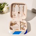 thumbnail image 6 of Flag of Israel Travel Portable Square Earring Organizer with Necklace Holder - Jewelry Box, Display Case - Store Rings, Earrings, Necklaces, Bracelets - Suitable for Girls and Women, 6 of 6