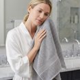 thumbnail image 7 of REGALWOVEN 2 Pack Luxury Striped Cotton Hand Towels, Ultra Soft Absorbent Quick Dry Bath Towels for Bathroom, Kitchen, Spa, Hotel Grey 29" x 13", 7 of 7