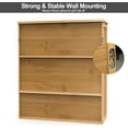 thumbnail image 6 of Bathroom Wall Cabinet, Bamboo Storage Cabinet Wall Mounted, Wall Hanging Cabinet with 2 Doors & 3 Tier Shelves, 6 of 8