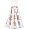 thumbnail image 2 of SKYSONIC 2 PCS Hanging Hand Towels,Capybaras Strawberries Flowers Hand Dry Towels for Kitchen & Bathroom,Hanging Towel Set with Hanging Loop, 12"x17", 2 of 6