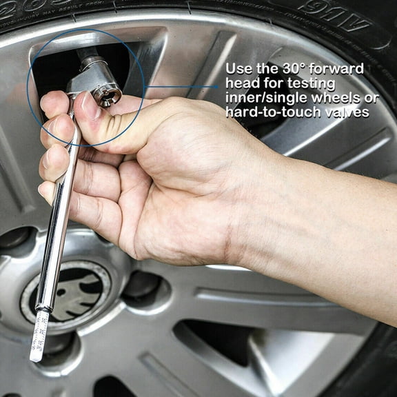 Dbuoem Tire Pressure Detector Convenient High Accuracy Metal 10-120PSI Tire Air Pressure Gauge for Car