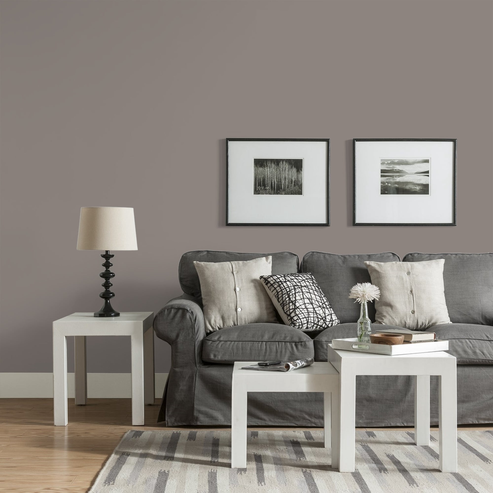 Glidden One Coat Elephant Gray / Grey Eggshell Interior Paint with Primer, 1 Gallon