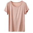 thumbnail image 2 of Gaexia Women’s Fashionable Casual Lightweight Solid T Shirt Top for Daily Wear (Khaki,L), 2 of 3