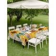 thumbnail image 4 of Outdoor Tablecloth with Umbrella Hole for Patio/Picnic/Party/Camping, Yellow Sunflowers Waterproof Table Cloth Rectangle Table Cover Washable, Elegant Pastoral Floral Daisy Bees (60"x 102"), 4 of 8