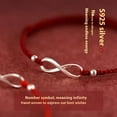 thumbnail image 2 of Women's Woven 925 Sterling Silver Red Rope Bracelet, 2 of 2