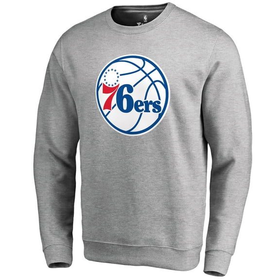 Men's Heathered Gray Philadelphia 76ers Primary Logo Sweatshirt