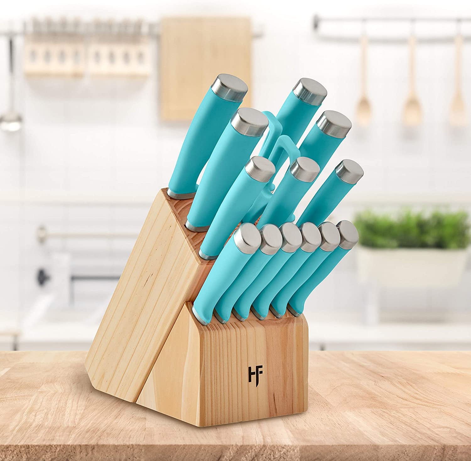 Hampton Forge Epicure True Aqua Cutlery Block Set (15-Piece)