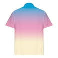 thumbnail image 5 of hotojiny Mens Shirts Summer Buttons Collar Short Sleeve Gradient T-Shirts Fashion Beach Vaction Hawaiian Tops Golf Shirts for Men, 5 of 6